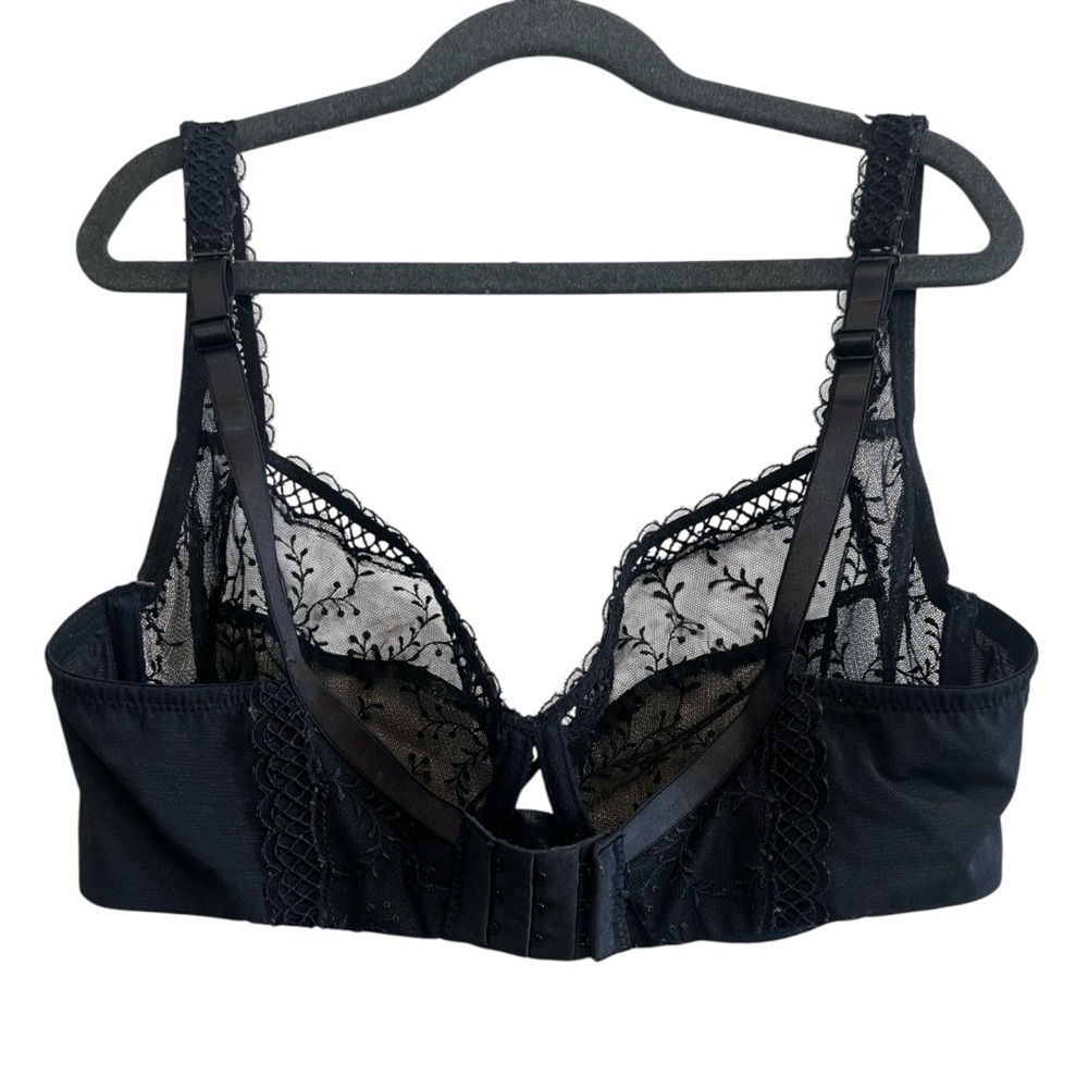 Victoria's Secret Black Sheer Lace Underwire Balconnet Bra 36DD - Picture 2 of 6